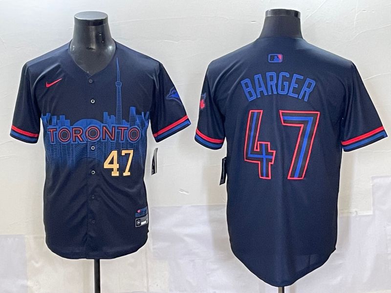 Men 2025 Toronto Blue Jays #47 Barger Black Joint Name Nike MLB Jersey style 3->toronto blue jays->MLB Jersey